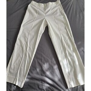 Talbots Stretch Cropped Pants Womens Size 6 White Side Zip 28x25